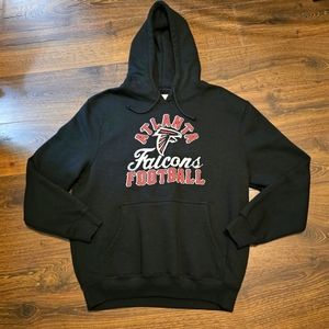Majestic NFL Atlanta Falcons Football Black Printed Pullover Mens Hoodie Medium